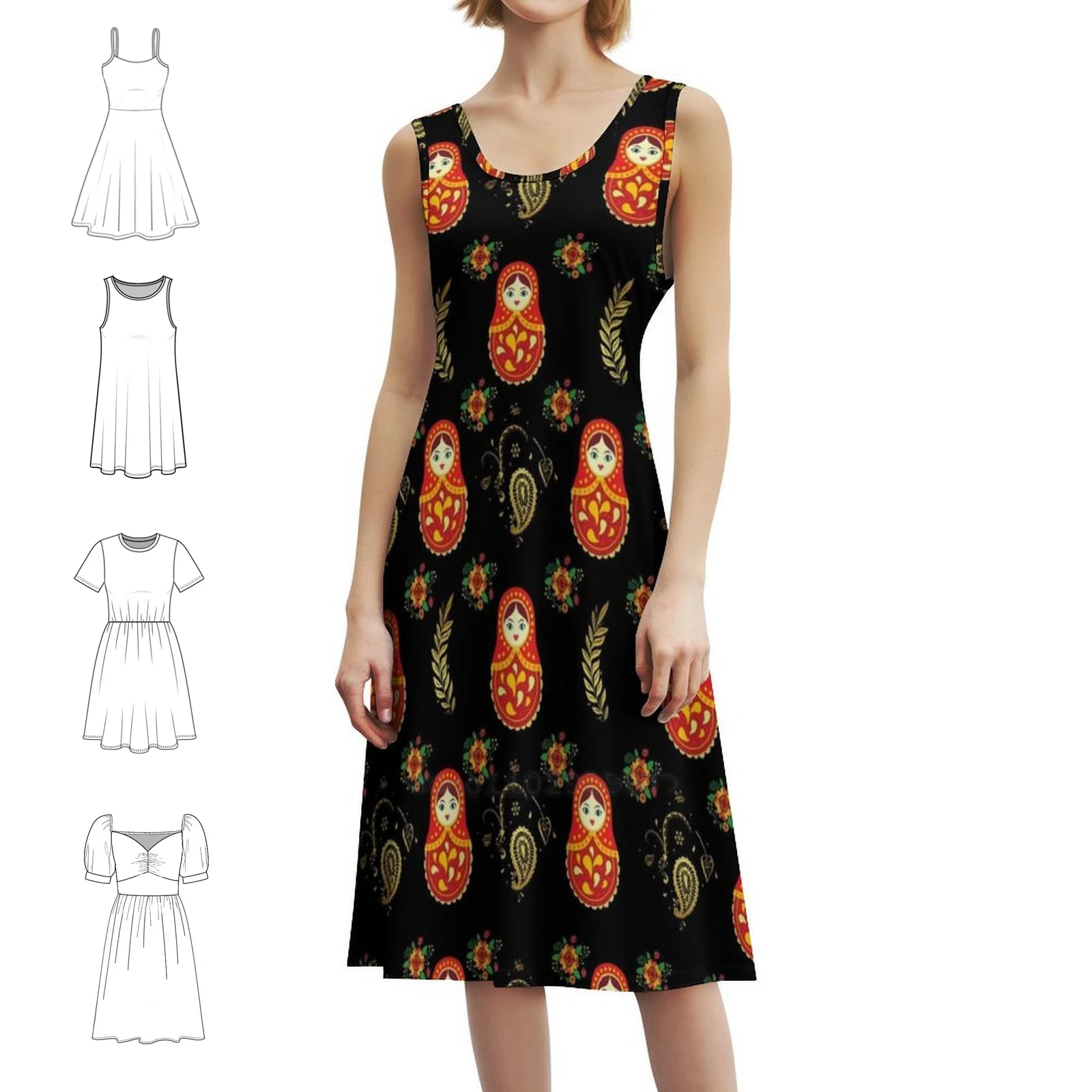 Матрешка, русская кукла с узором