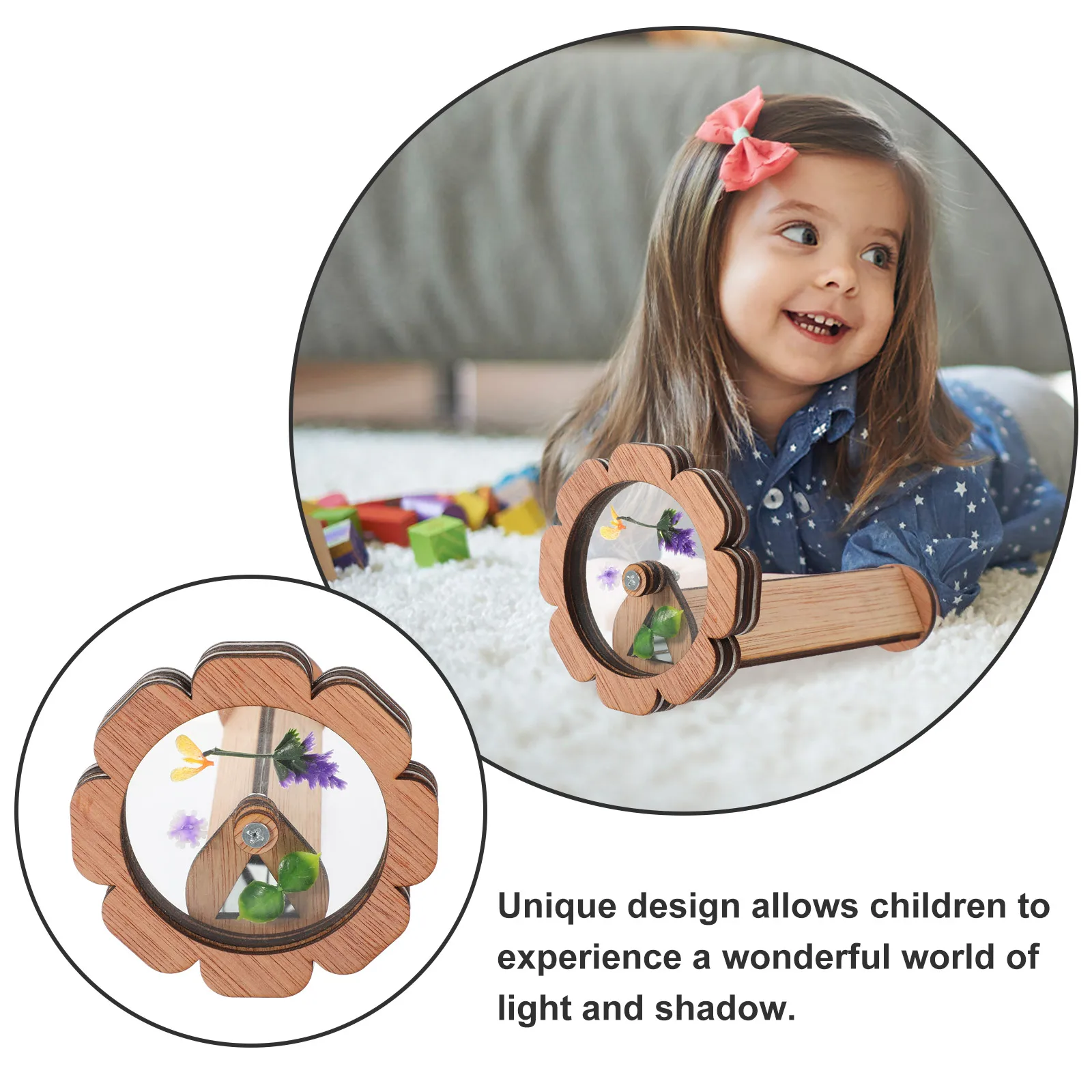 Wooden kaleidoscope portable kids - Фотография_2
