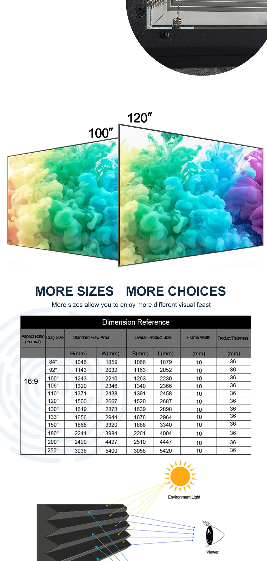 [в наличии в сша] wupro/oem 120-дюймовый - Фотография_3