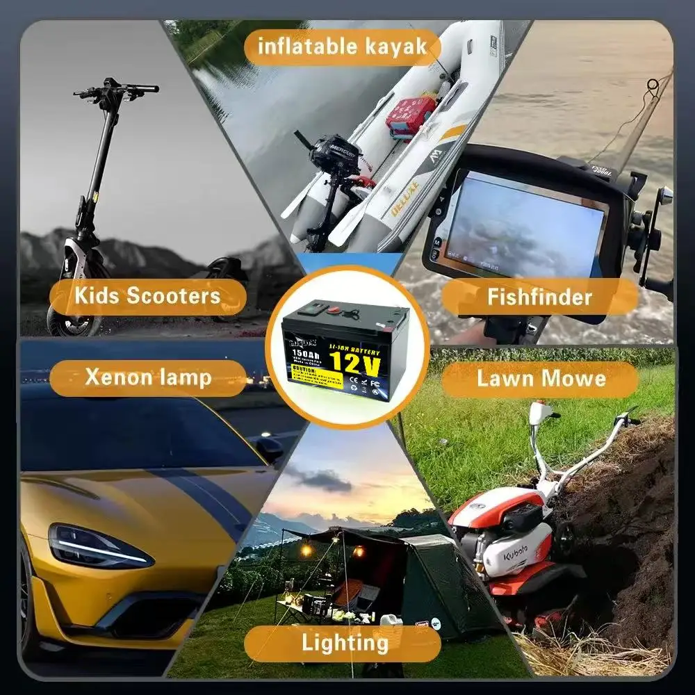 12 в 200 ач литиевая батарея 18650 глубокого цикла для солнечного эхолота - Фотография_6