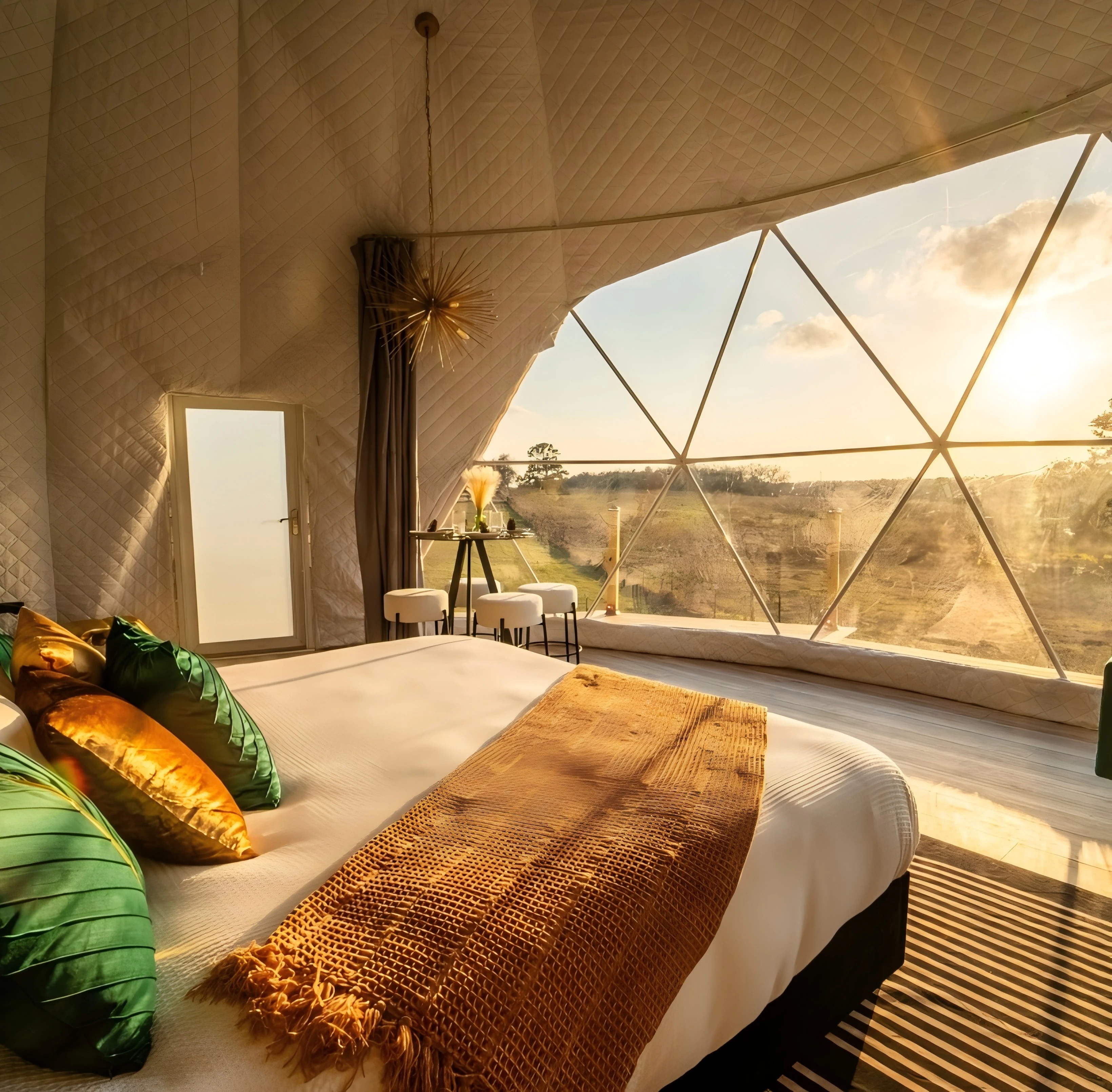 6 м роскошная уличная сферическая палатка со звездным небом - Фотография_4