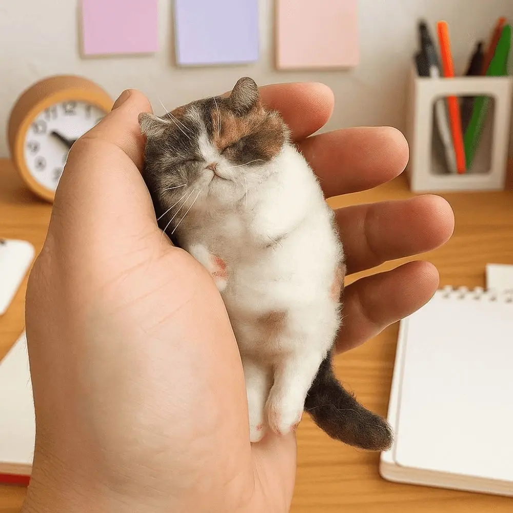 Незаконченный набор для валяния игл из кошачьей шерсти - Фотография_3