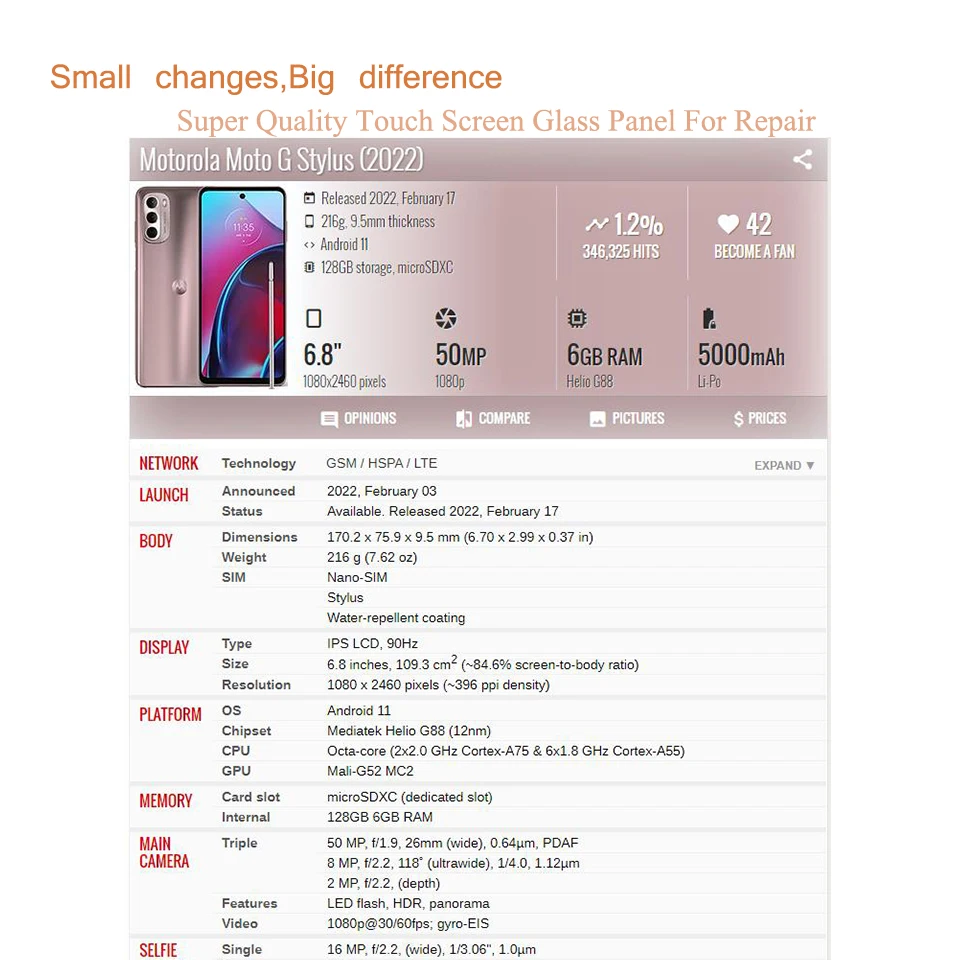 Замена для motorola moto g stylus 5g 2025 2021 2022 - Фотография_4
