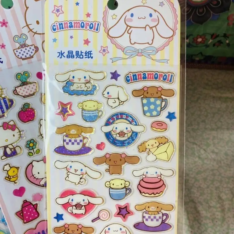 Мягкая клейкая наклейка mocha cinnamoroll hello kitty little twinstars - Фотография_2