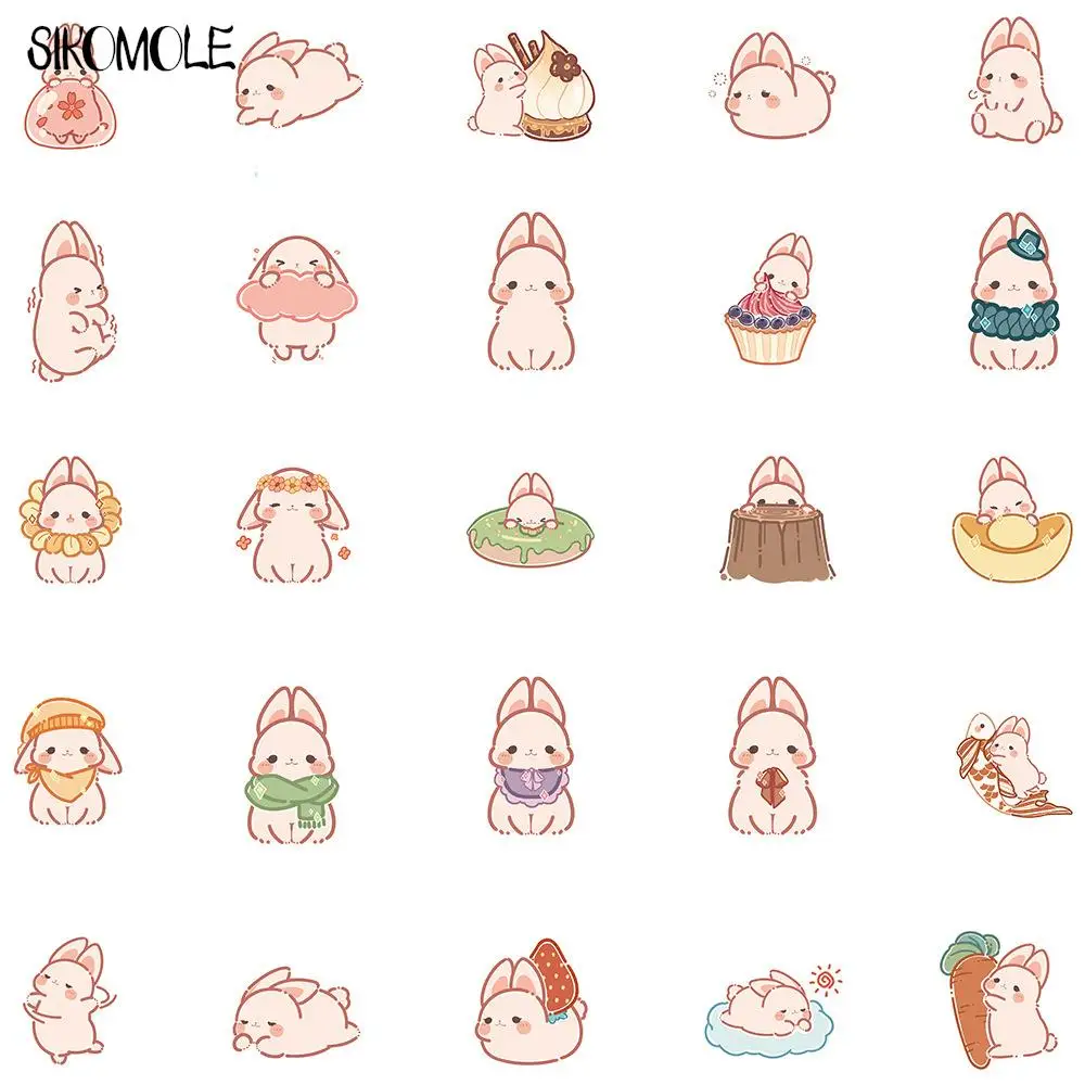 Милые розовые наклейки с изображением кролика - Фотография_6