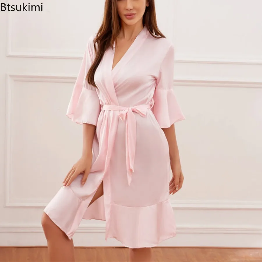 Женское шелковое атласное кимоно - Фотография_3