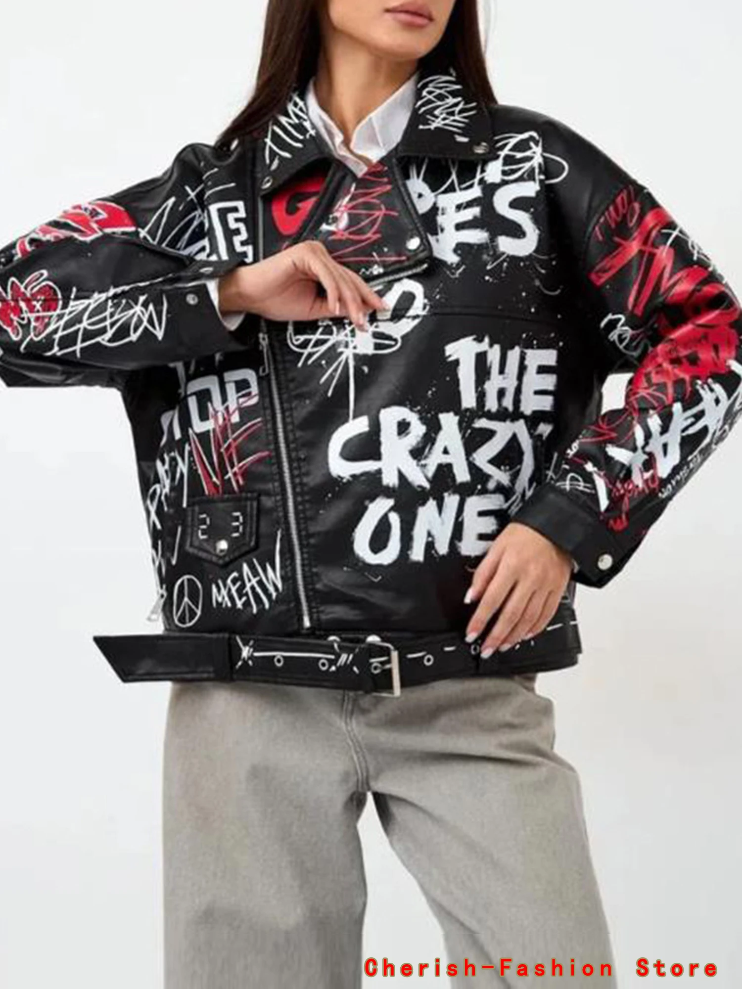 Женские осенне-зимние куртки из искусственной мягкой кожи - Фотография_3