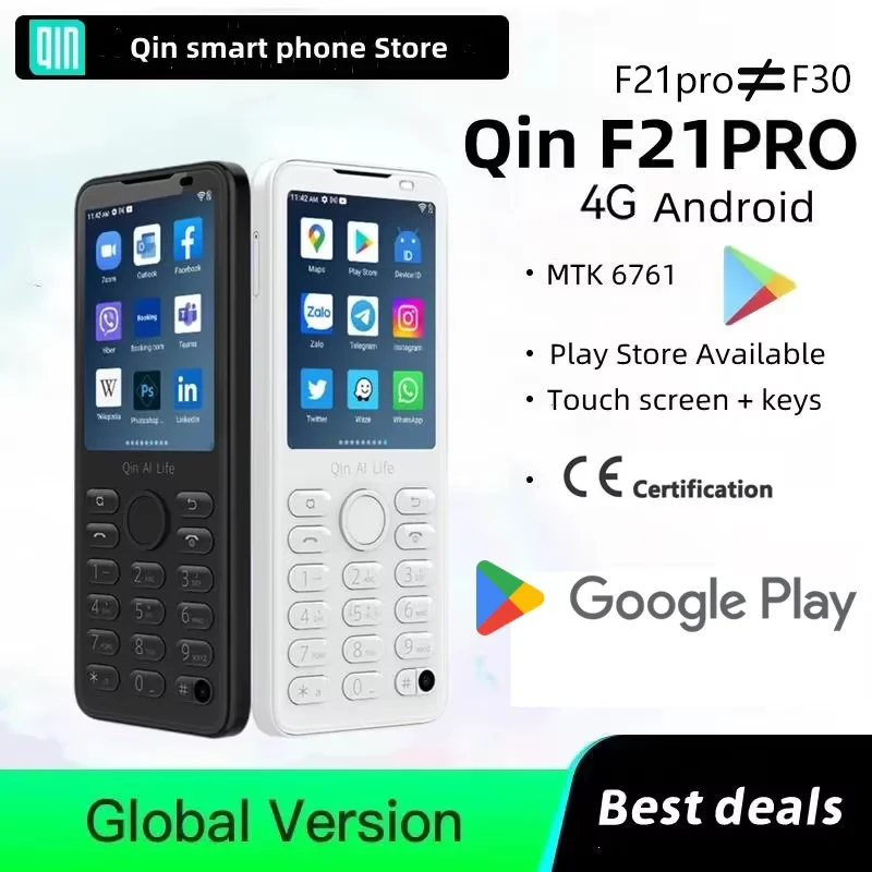 Google play store новый смарт-телефон qin f21 pro с сенсорным экраном 2