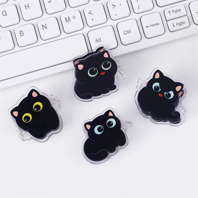 Милый мультяшный черный кот клипса - Фотография_4