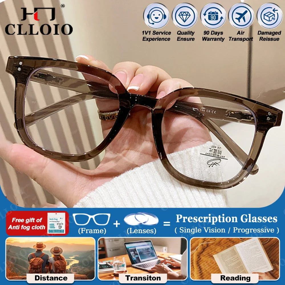 Clloio новые студенческие очки для близорукости в большой оправе