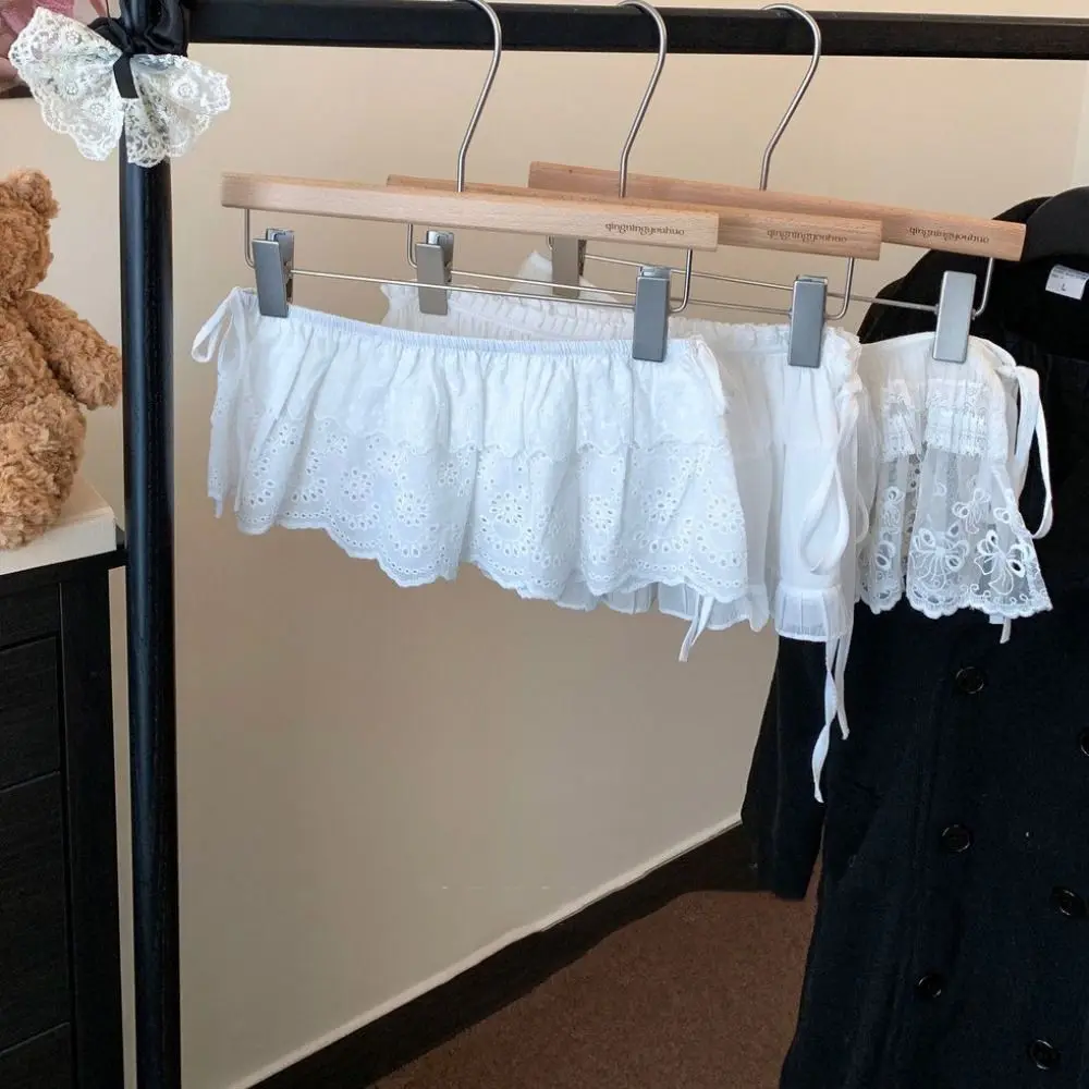 Модная милая кружевная мини-юбка с цветочным принтом - Фотография_2