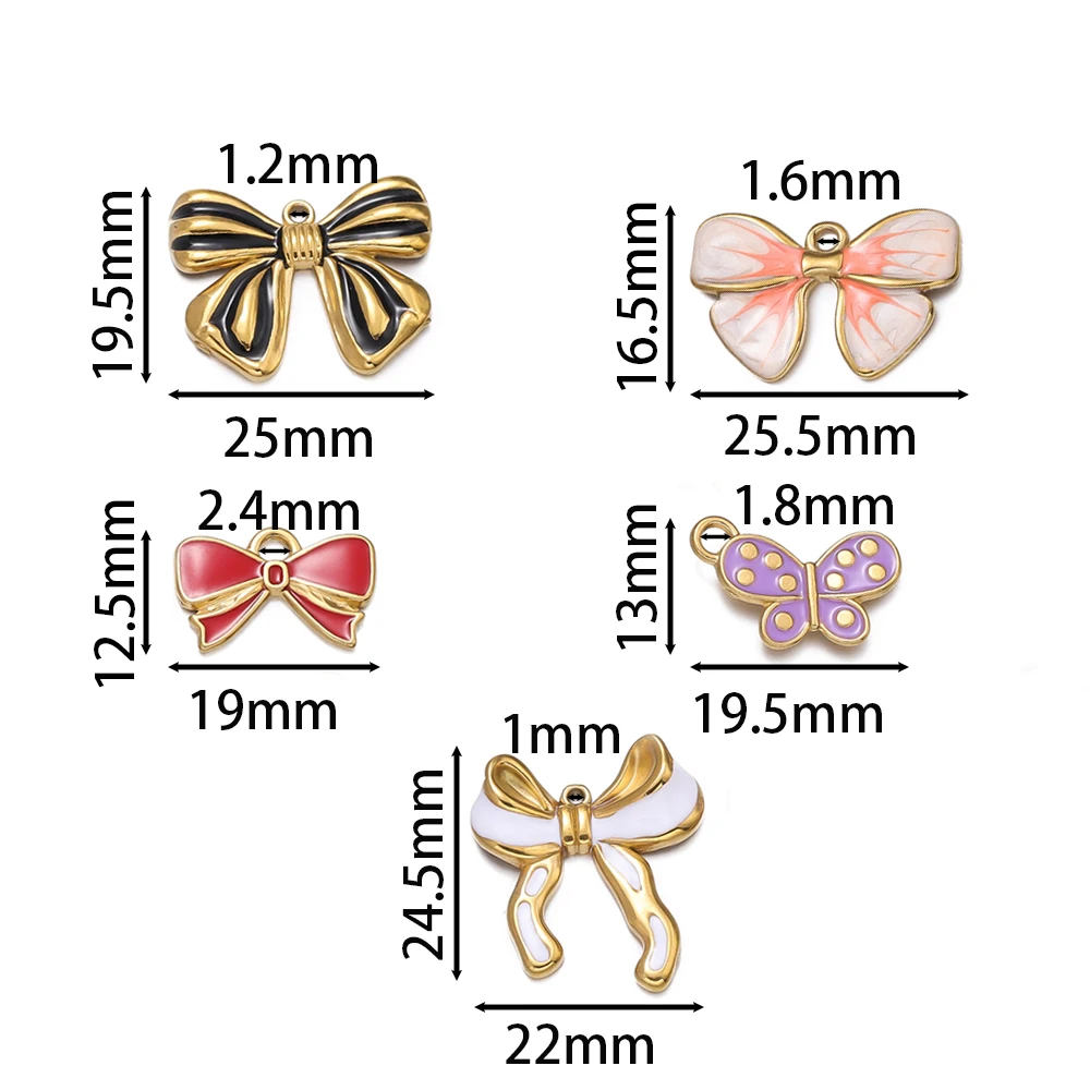5 стилей, подвески в форме бабочки из нержавеющей стали для ручной работы - Фотография_2