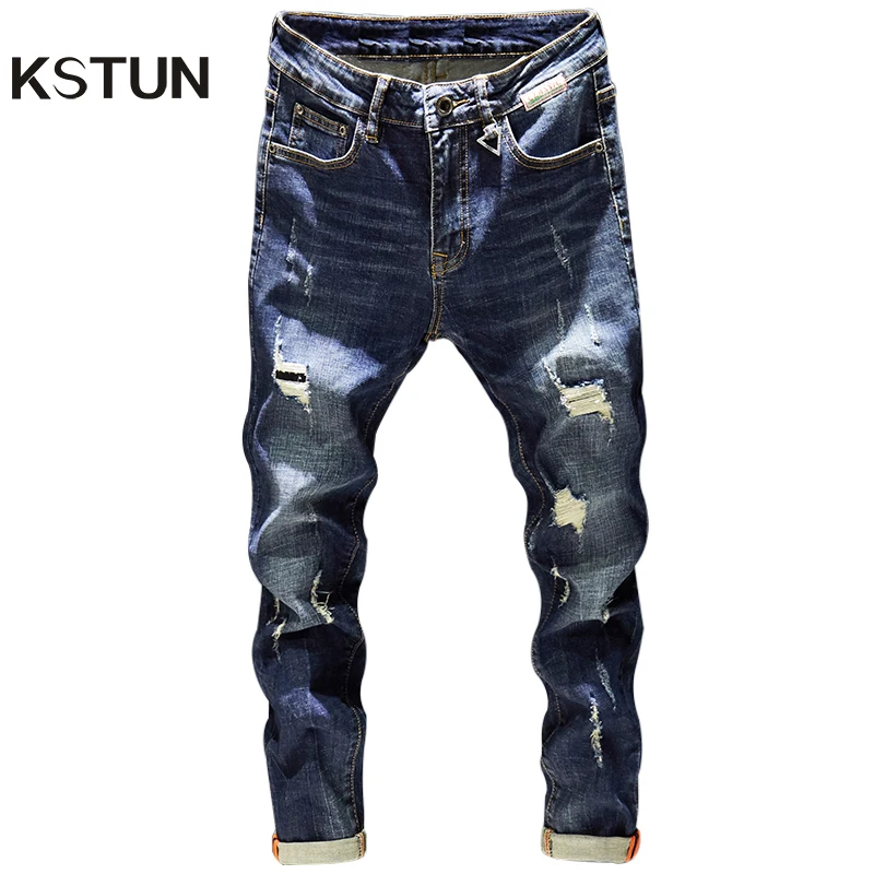 Мужские рваные джинсы slim fit