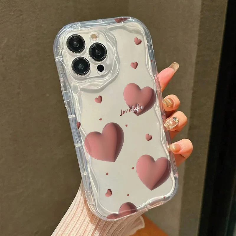 Прозрачный чехол для телефона с милым сердечным узором для iphone 17 - Фотография_4