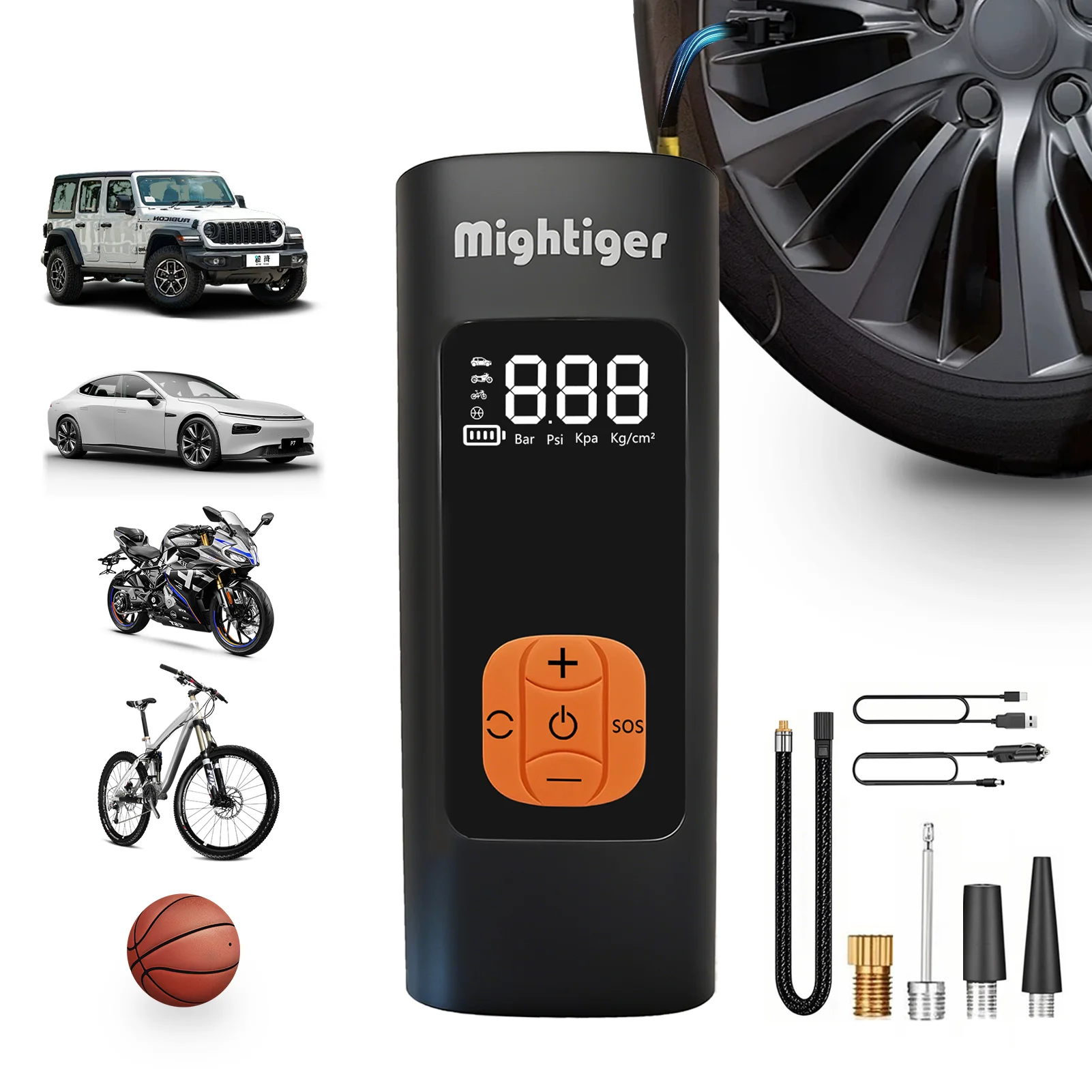 Беспроводной автомобильный воздушный насос 6000 мач