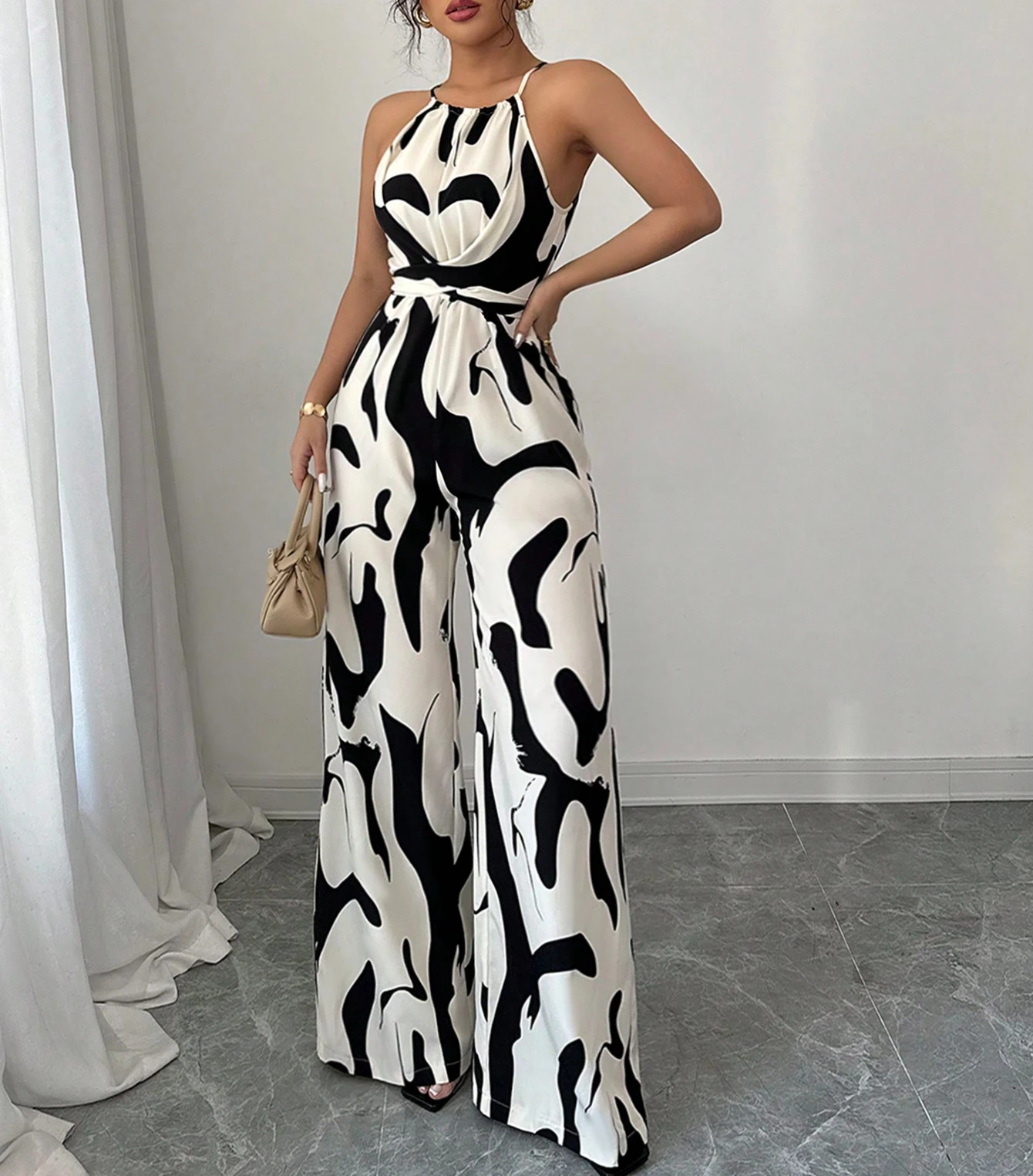 Комбинезон traf colorblock с высокой талией - Фотография_2