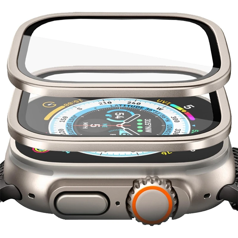 Чехол из алюминиевого сплава + закаленное стекло для apple watch ultra 2