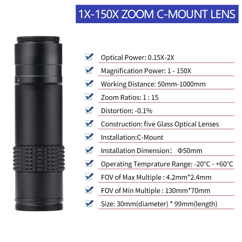 Объектив микроскопа с регулируемым увеличением 1-130x - Фотография_2