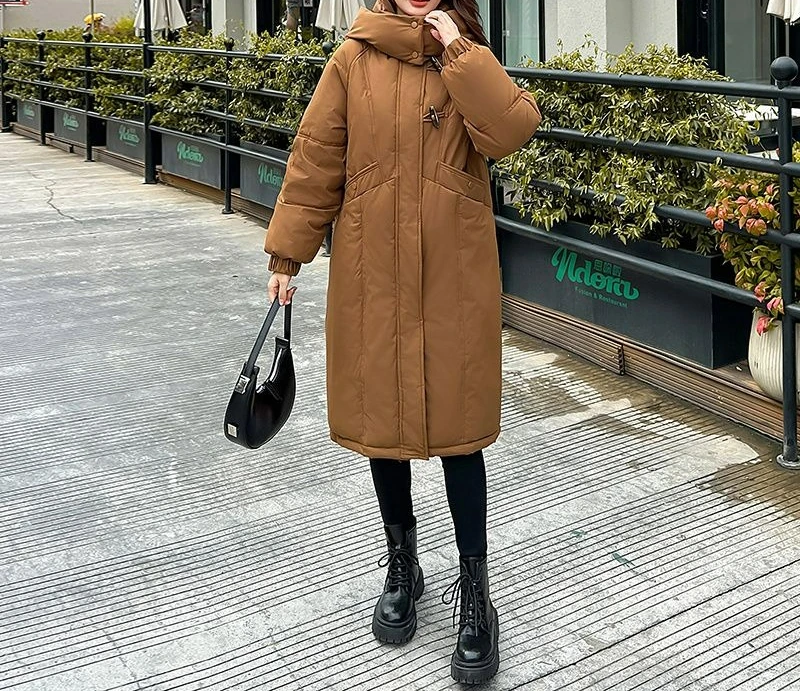 Новая зимняя длинная хлопковая куртка для женщин - Фотография_6