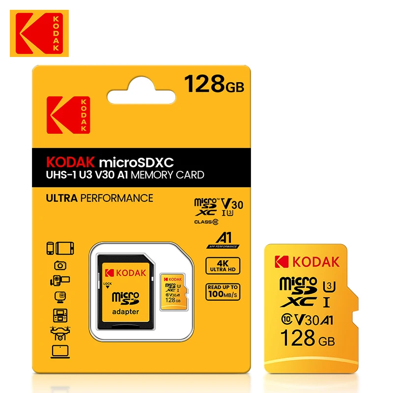 Карта памяти kodak extreme microsdxc a1 u3
