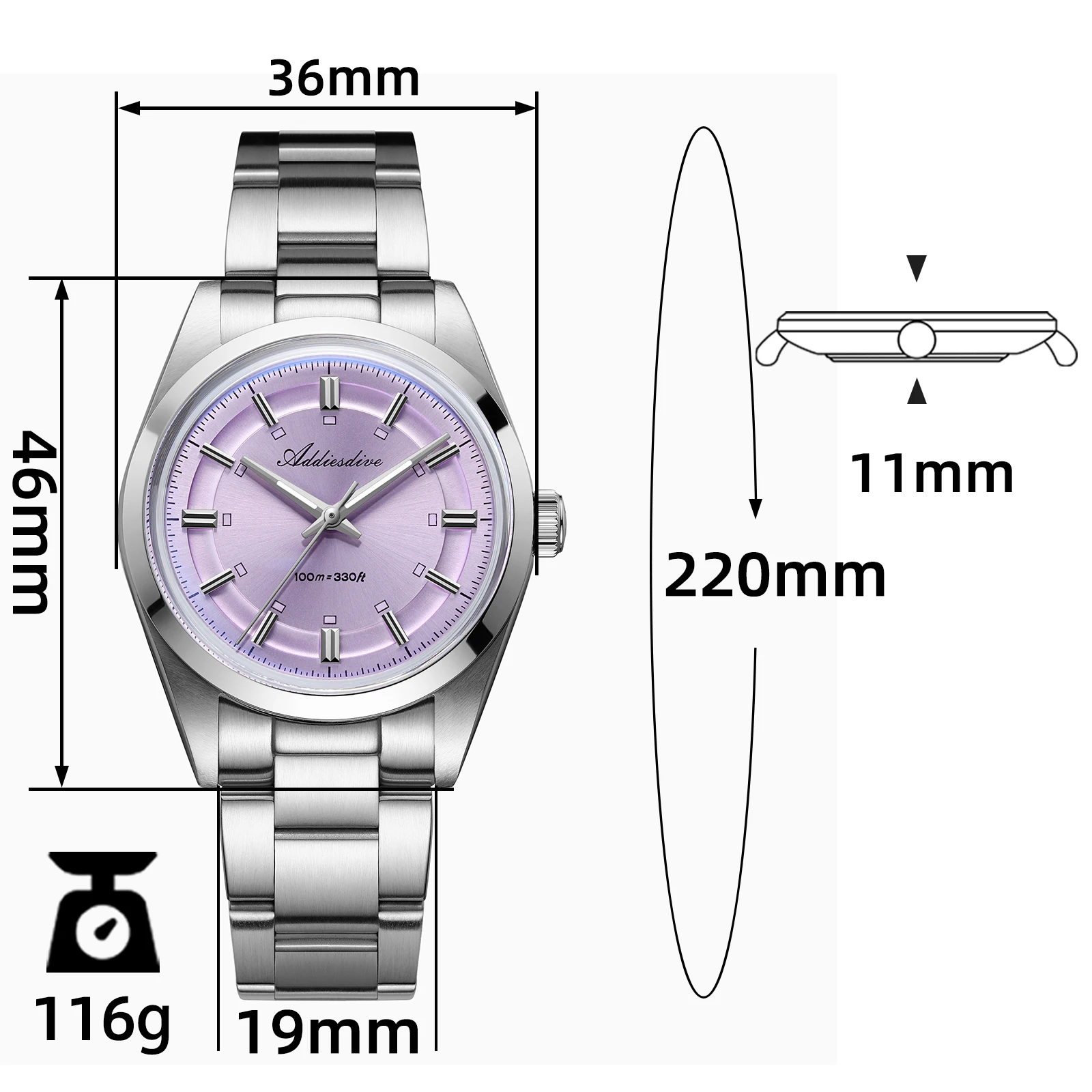 Addiesdive мужские кварцевые часы - Фотография_6