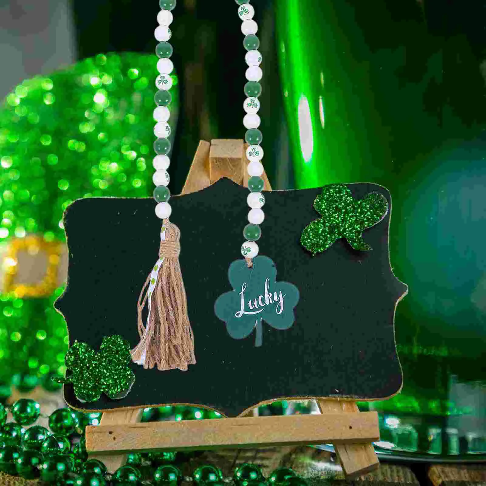 Деревянная гирлянда из бисера с кисточками - Фотография_3