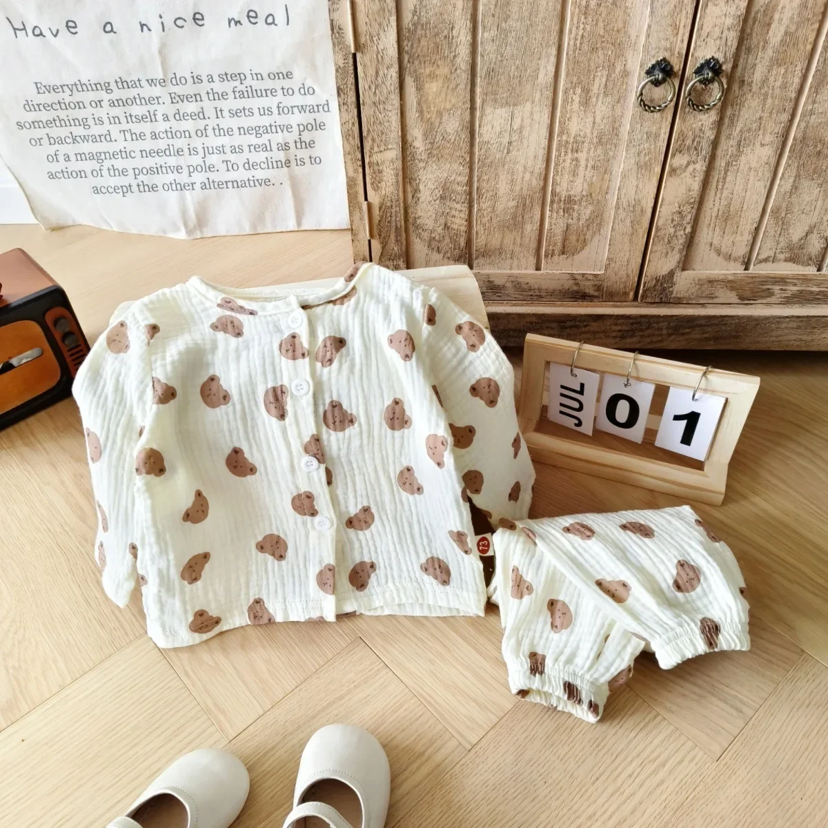 Пижамный комплект для маленьких девочек и мальчиков - Фотография_3