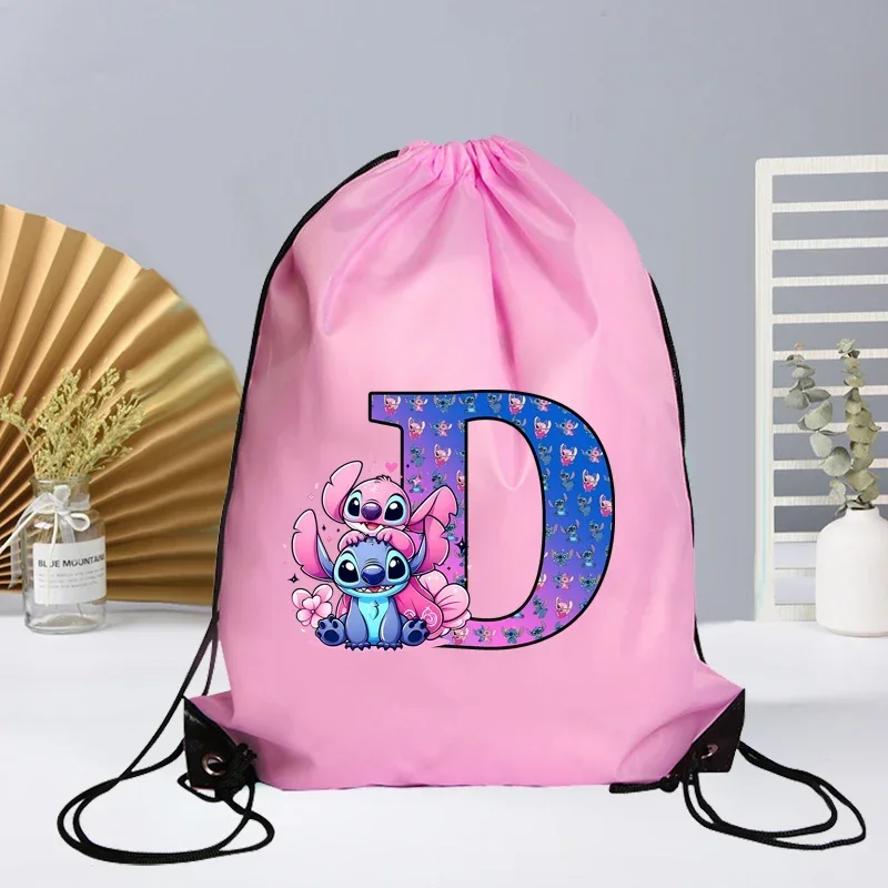 Disney stitch drawstring bag letter - Фотография_4