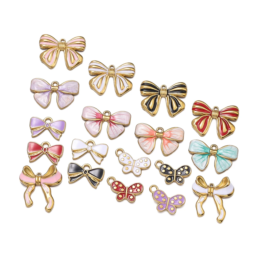 5 стилей, подвески в форме бабочки из нержавеющей стали для ручной работы - Фотография_3