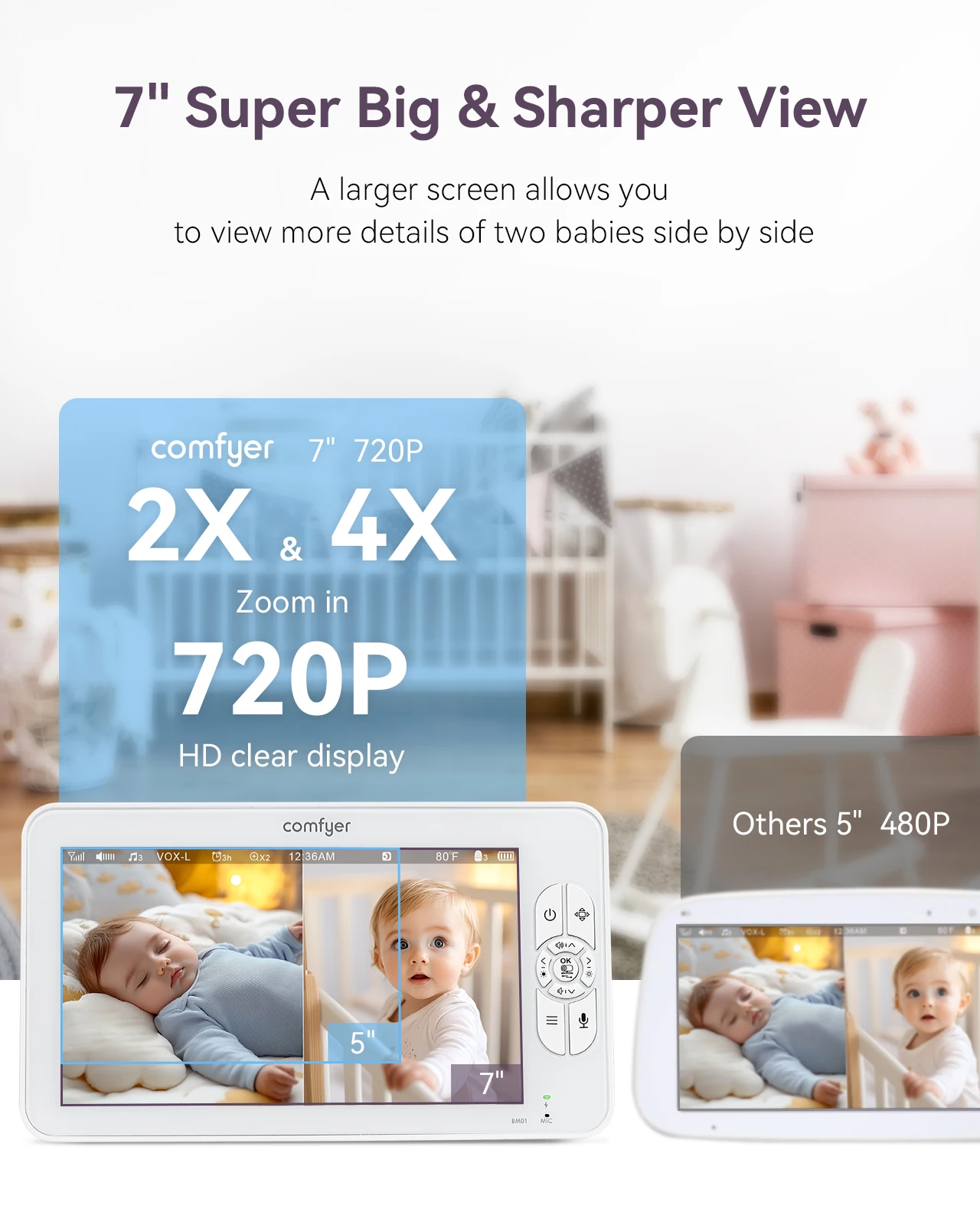 Comfyer 7-дюймовая радионяня с - Фотография_5