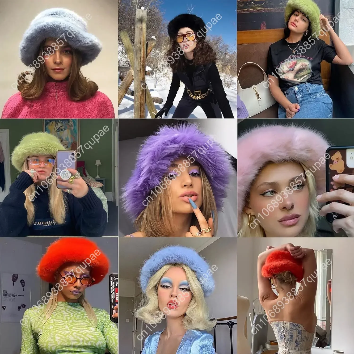 Женская зимняя панама из искусственного меха - Фотография_6