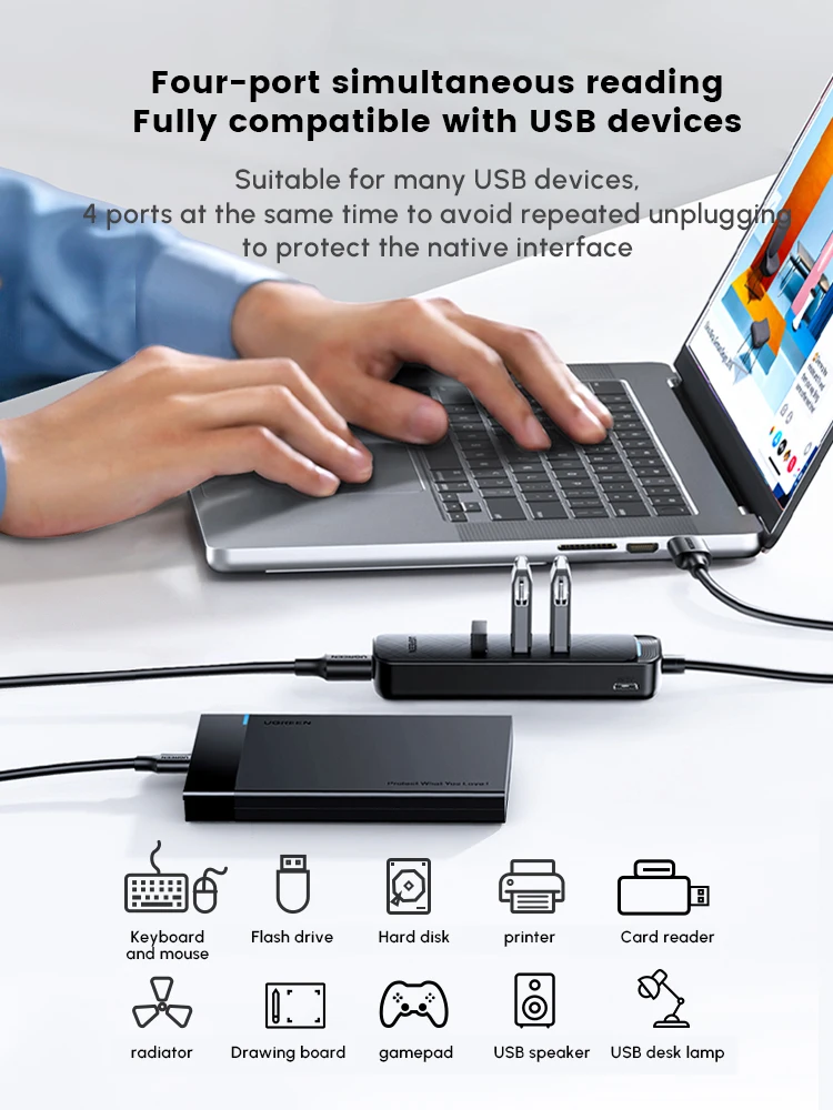 Ugreen 4-портовый концентратор usb 3.0 - Фотография_3
