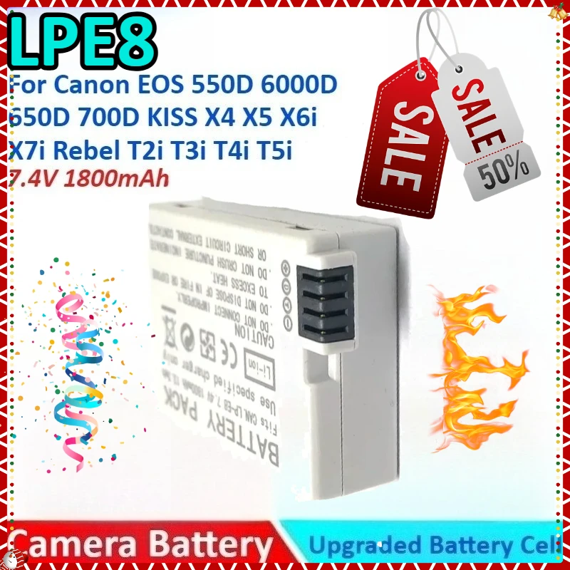 Аккумулятор для камеры lp-e8 1800 мач