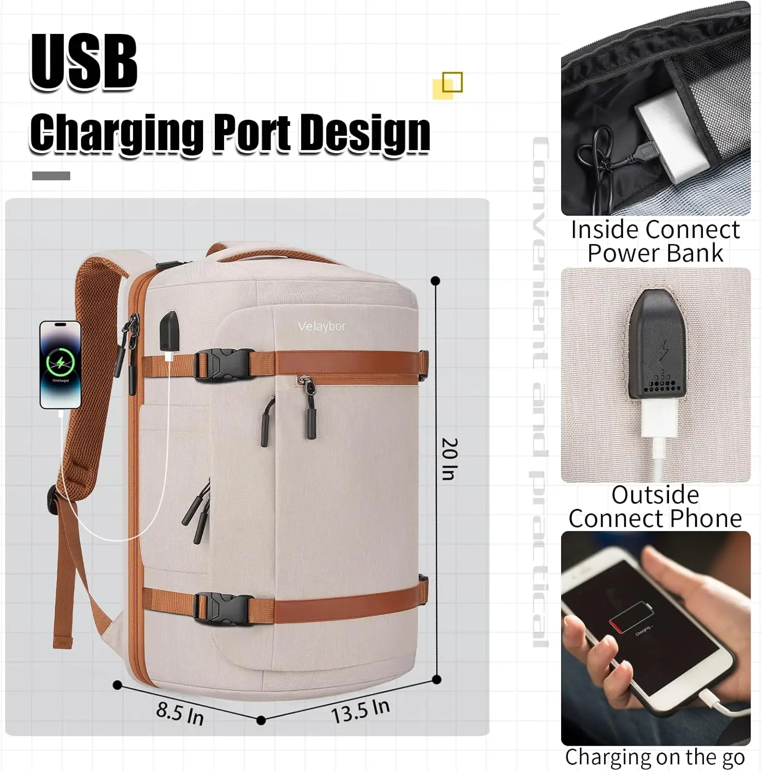 Дорожный рюкзак объемом 42 л с 4 кубиками для упаковки - Фотография_4