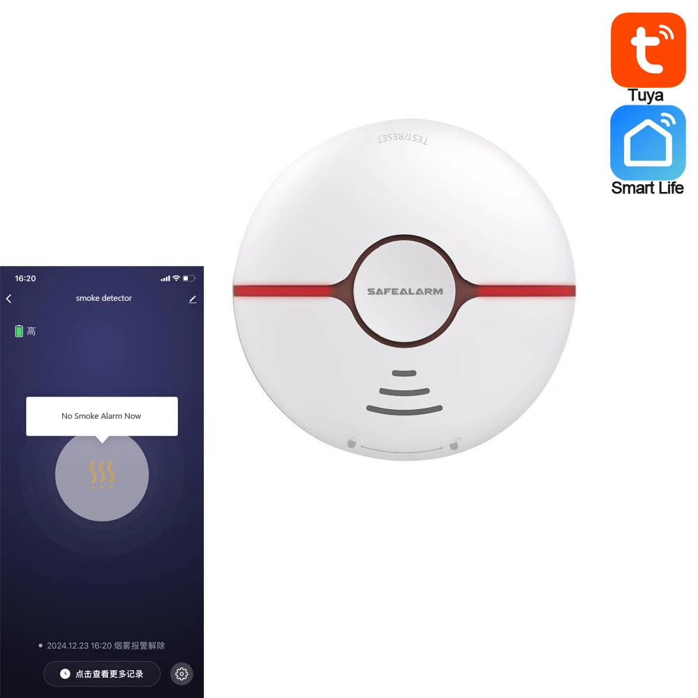 Smart life tuya детектор дыма домашняя охранная пожарная сигнализация 2