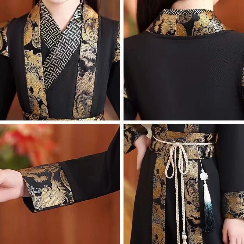 Традиционная детская одежда hanfu для мальчиков и девочек на весну и осень - Фотография_6