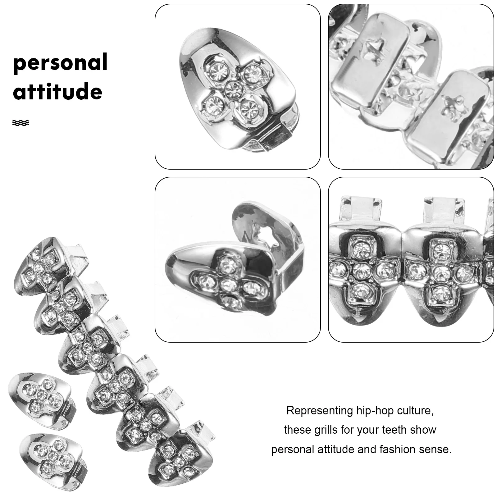 1 комплект, металлические грили для зубов в стиле хип-хоп - Фотография_5