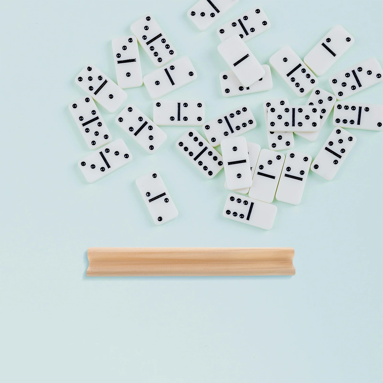 7,4-дюймовая деревянная стойка для домино из натурального дерева