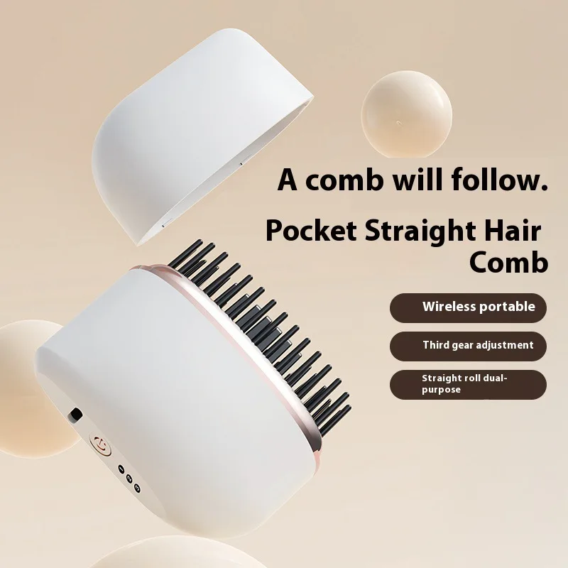 Мини-беспроводная расческа для выпрямления волос - Фотография_2