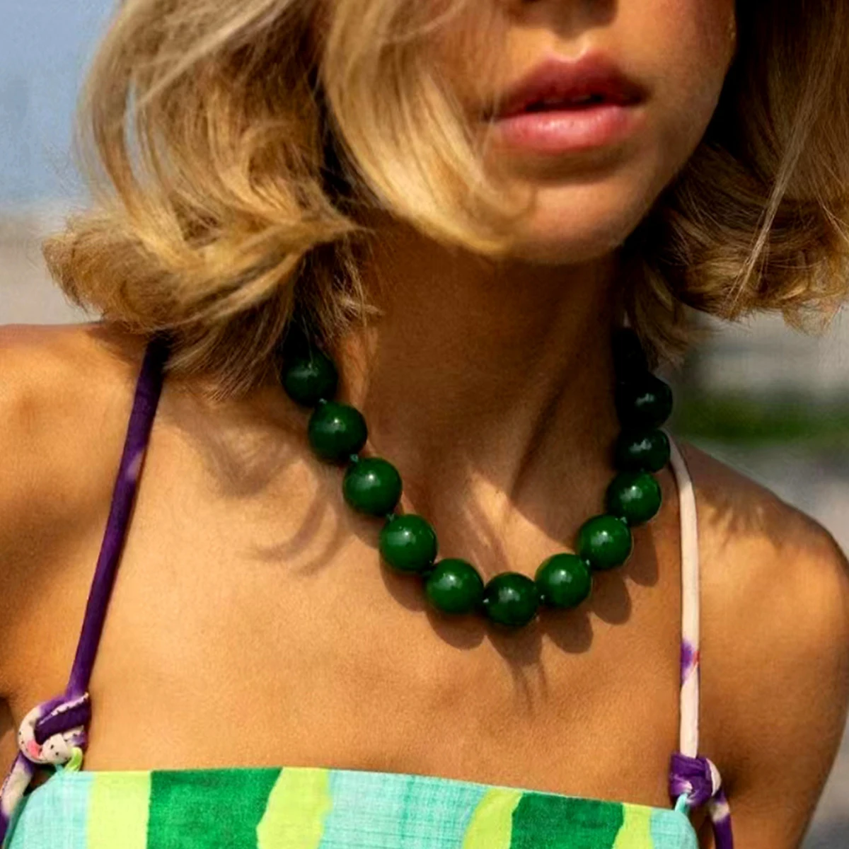 Docona богемное круглое красочное ожерелье из бисера для женщин - Фотография_3