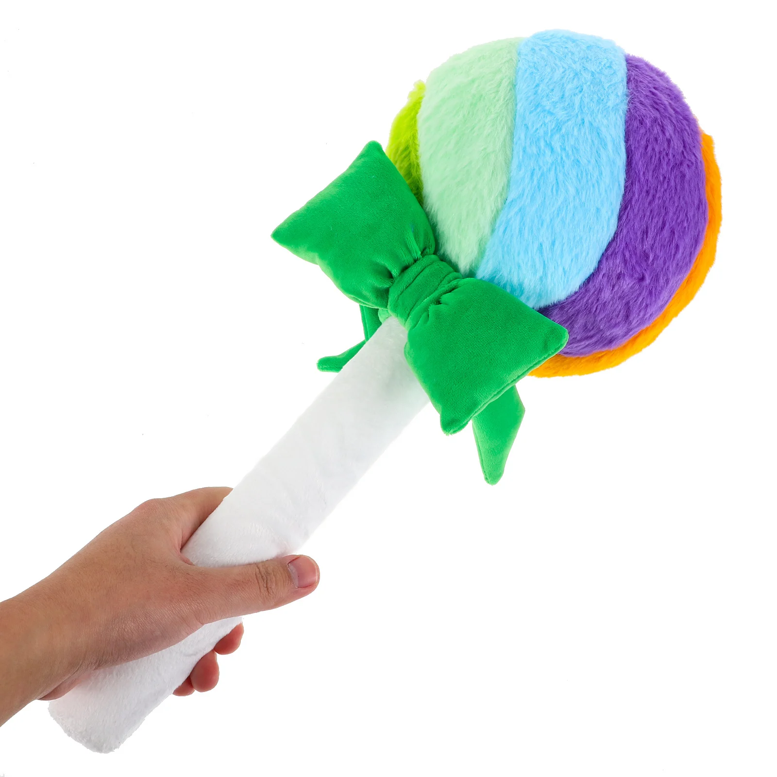 Радужная подушка-леденец с бантом - Фотография_5