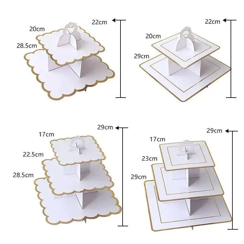 Трехслойная бумажная бронзовая подставка для торта - Фотография_3
