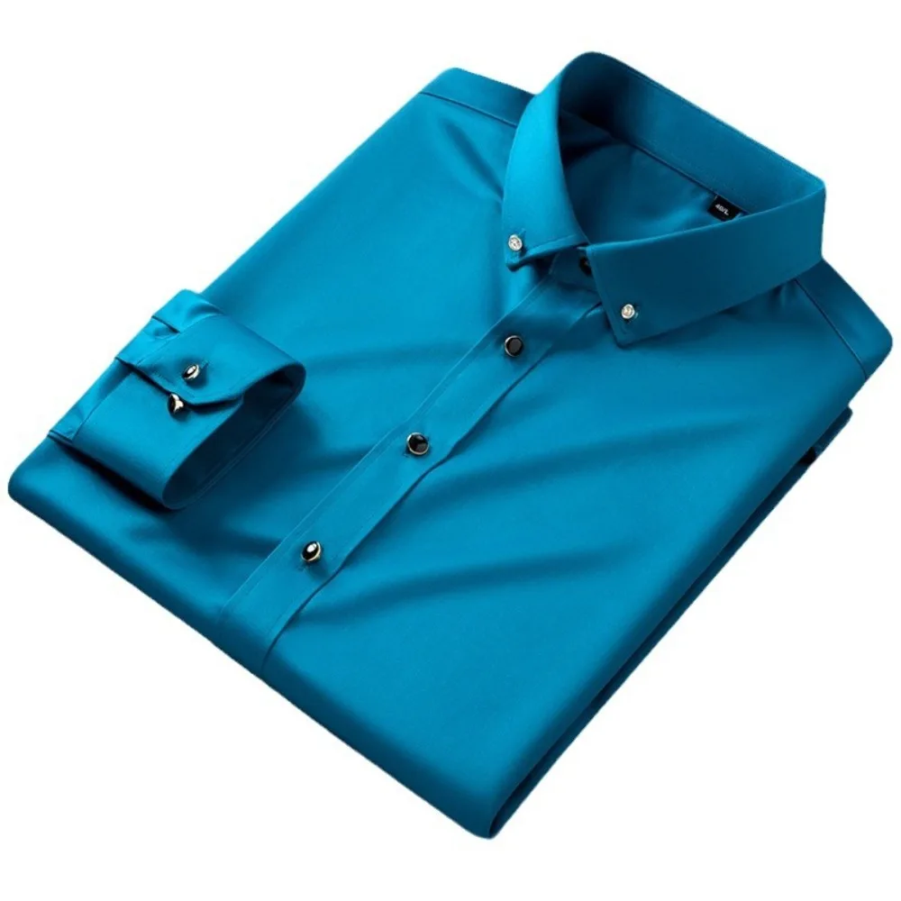 Легкая роскошная атласная рубашка - Фотография_4