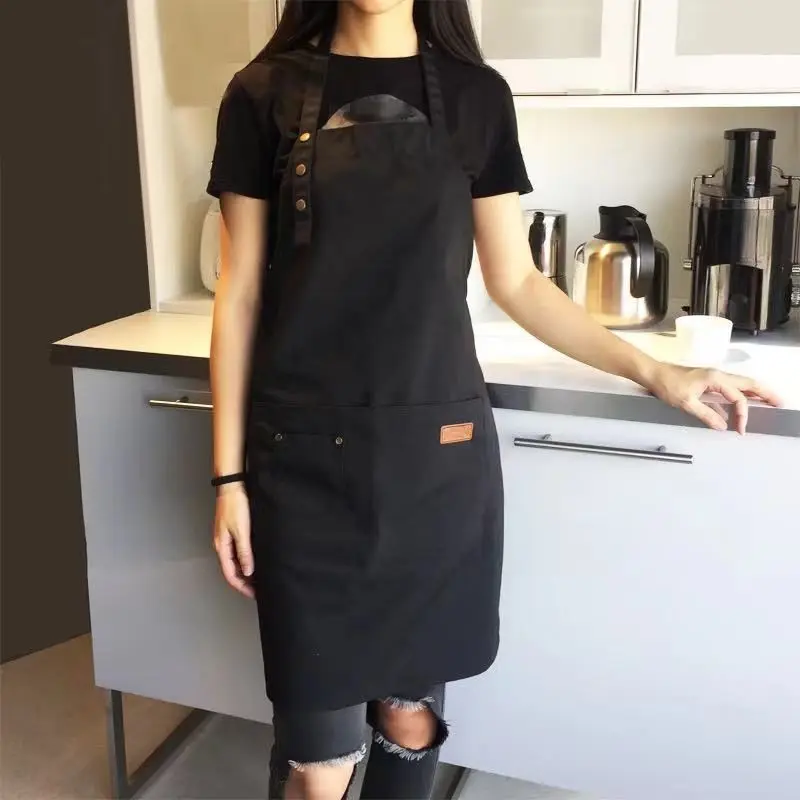Модные холщовые кухонные фартуки для женщин и мужчин - Фотография_2