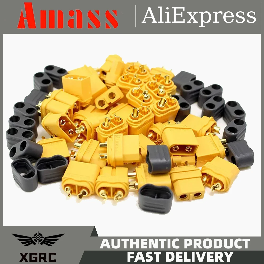 Разъем amass xt60h + xt60 с защитной крышкой
