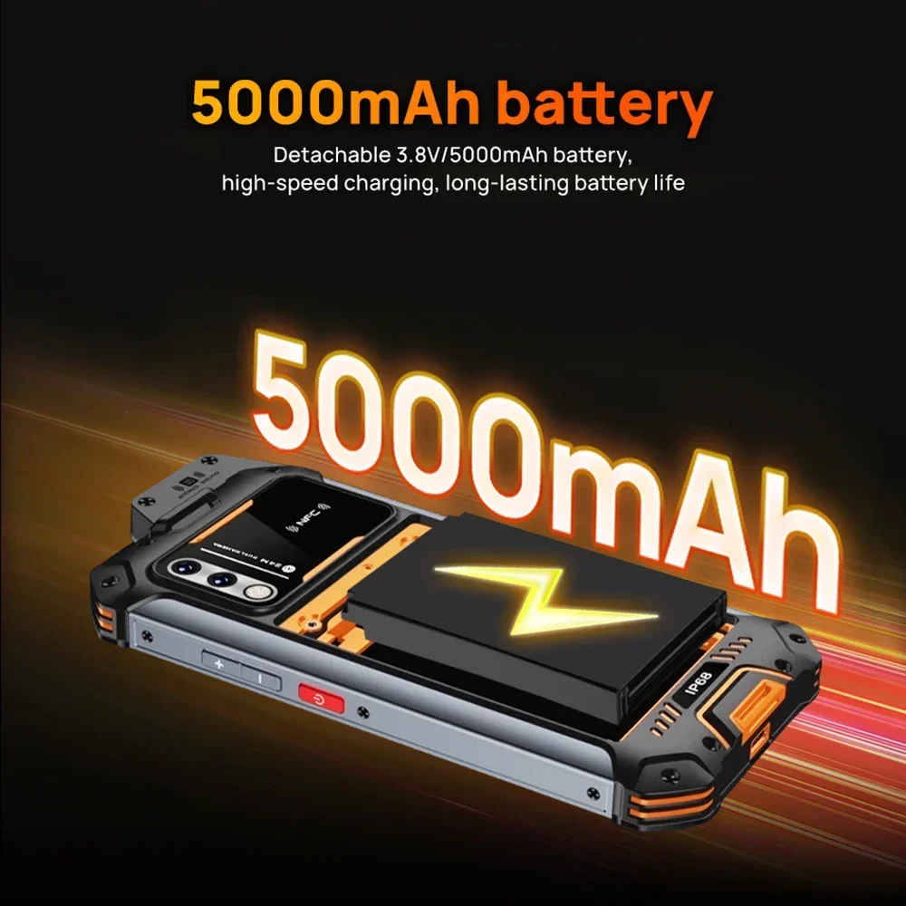 Uniwa w888 ip68 водонепроницаемый смартфон 4g рация 6 - Фотография_4