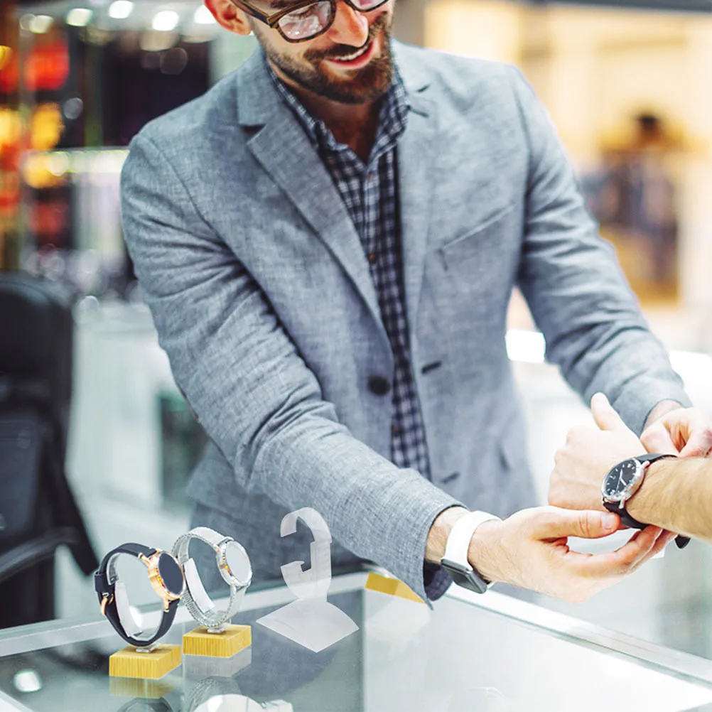 Регулируемая прозрачная пластиковая подставка для часов - Фотография_4