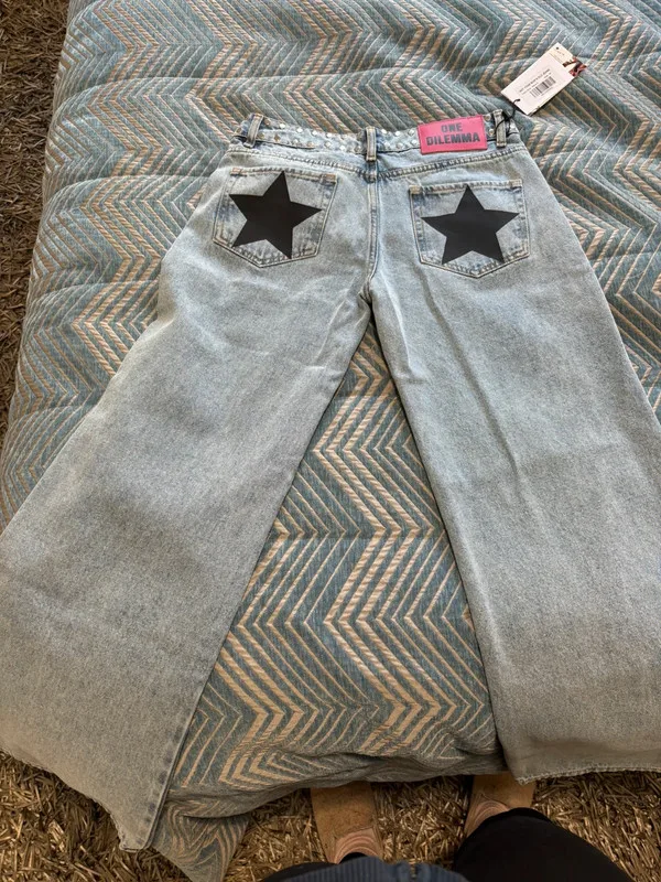 Y2k one dilemma джинсы с принтом - Фотография_2