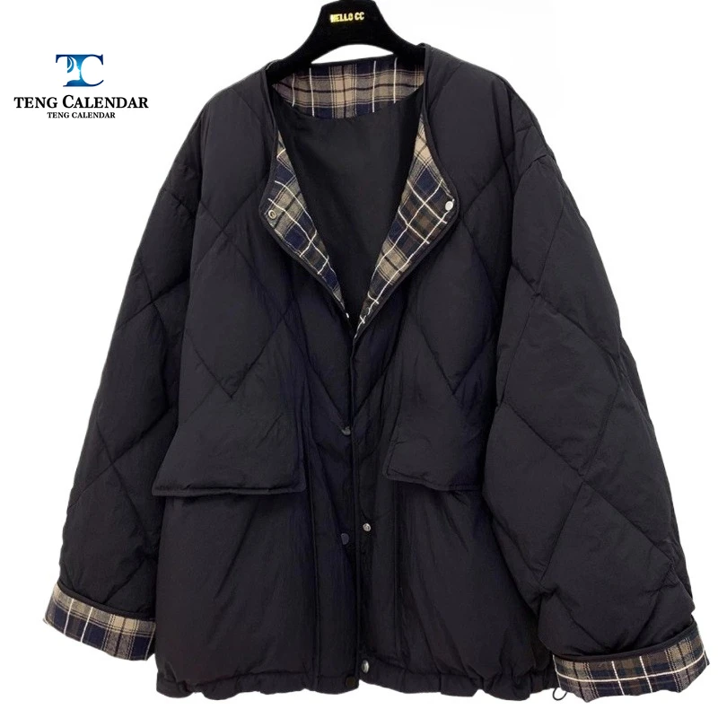 Пуховик в сетку, корейская универсальная - Фотография_3