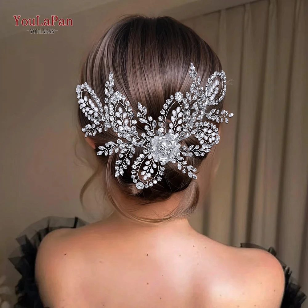 Youlapan свадебная повязка на голову со стразами - Фотография_4